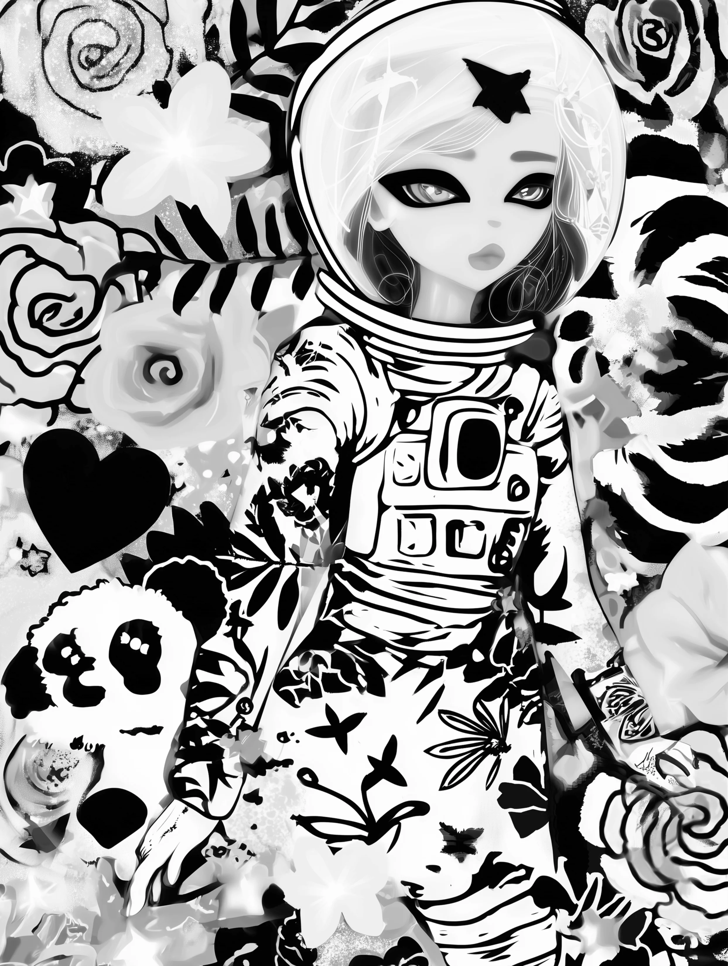 Free printable astronaut coloring pages for adults featuring star forehead astronaut